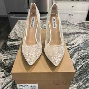 Steve Madden Evelyn-P Clear Pearl Heels